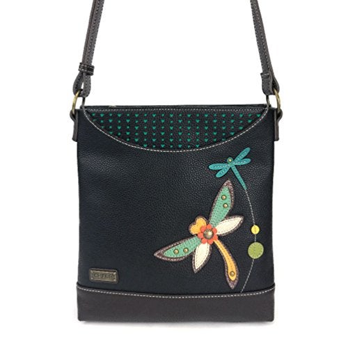 CHALA Sweet Messenger Mid Size Shoulder Purse with Adjustable Strap - Dragonfly - black - Image 4