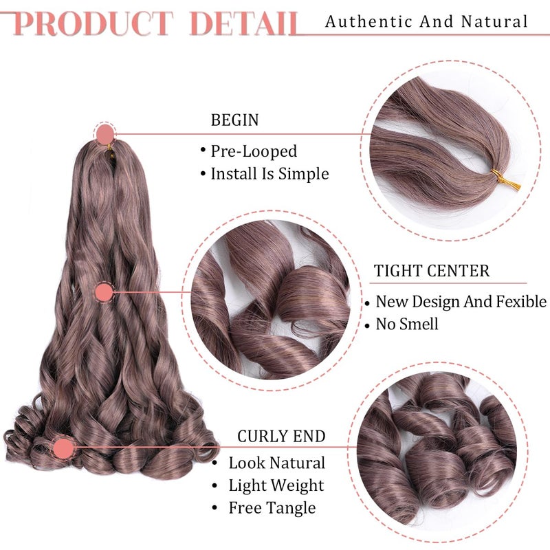 Luoyudu French Curl Braiding Hair Spanish Curly Braiding Hair for Box Braids 8 Packs Bouncy Curly Crochet Hair 24 inch Pre Stretched Synthetic Hair Extensions(Pack of 8,#BT01) - Image 3