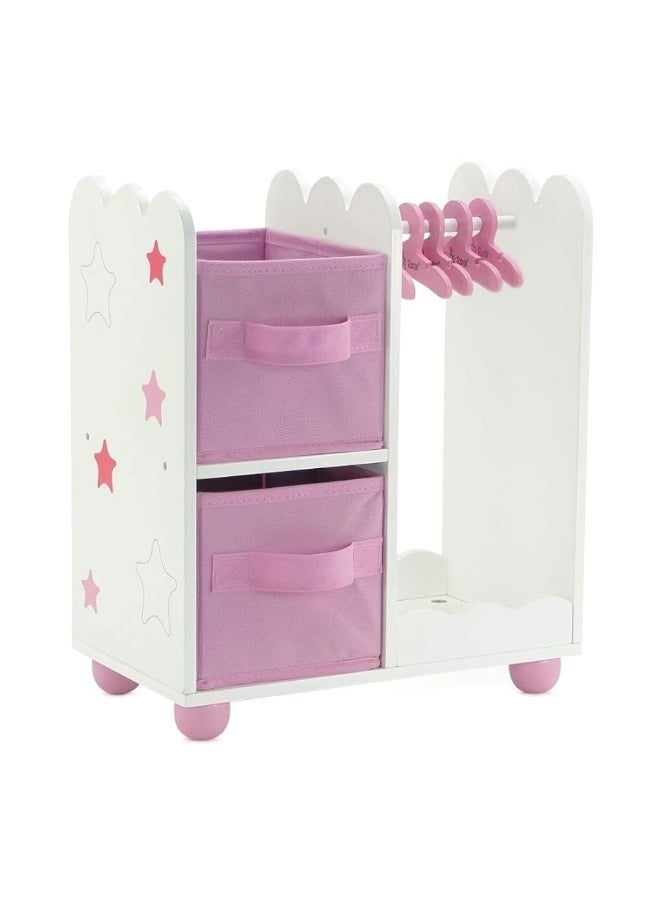 Emily Rose Emily Rose 14 Inch Doll Pink 14" Doll Clothes Storage Armoire Closet - Star, Includes 5 Doll Clothing Hangers | Wardrobe Fits 14"-15" Doll Clothes  - Image 5