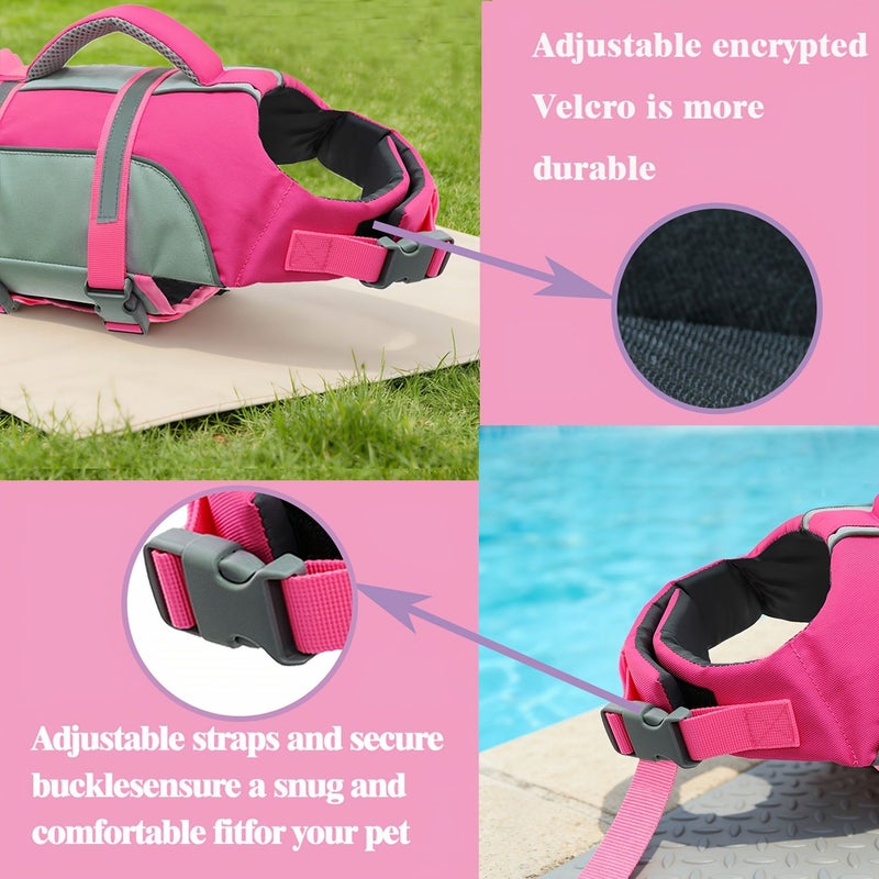 Red Dog Life Jacket High Buoyancy Thick Rescue Handle Adjustable Reflective Pet Swimming Suit Vest For Small Medium Large Dogs Row Surfing Swim - Image 5