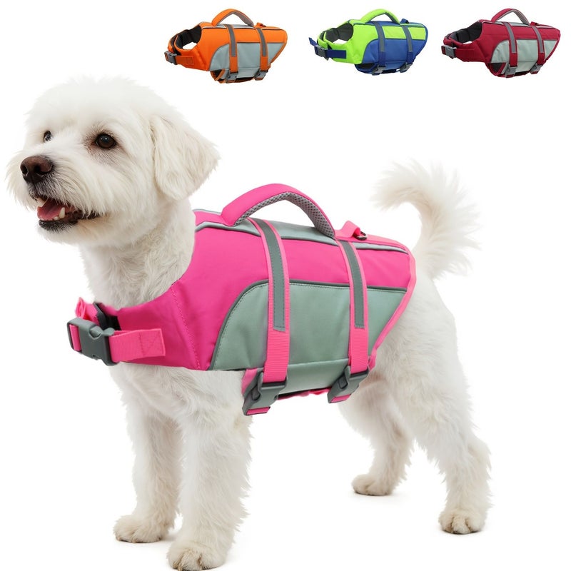 Red Dog Life Jacket High Buoyancy Thick Rescue Handle Adjustable Reflective Pet Swimming Suit Vest For Small Medium Large Dogs Row Surfing Swim - Image 1
