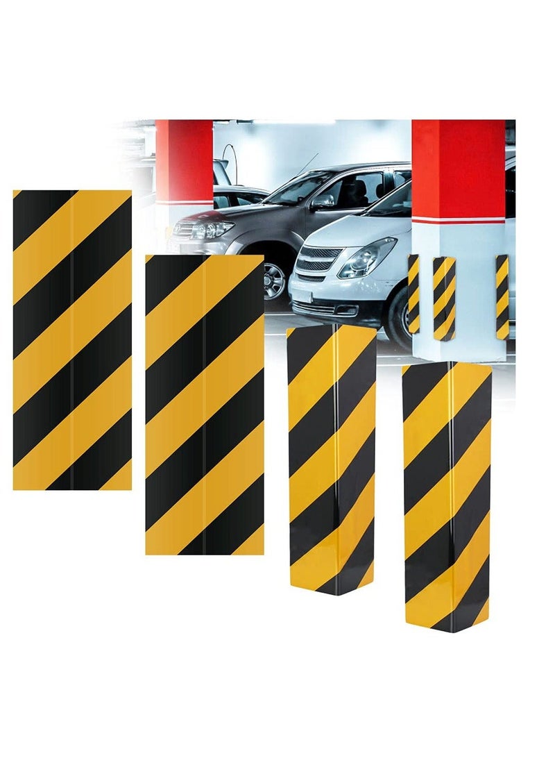 Bumpers Protectors for Garage, Safety Warning Foam Bumper Pad, 4 Pcs Wall Guard Bumper Protector Self-Adhesive Corner Guards with Yellow and Black Color, Protect Your Car in Garage - Image 1