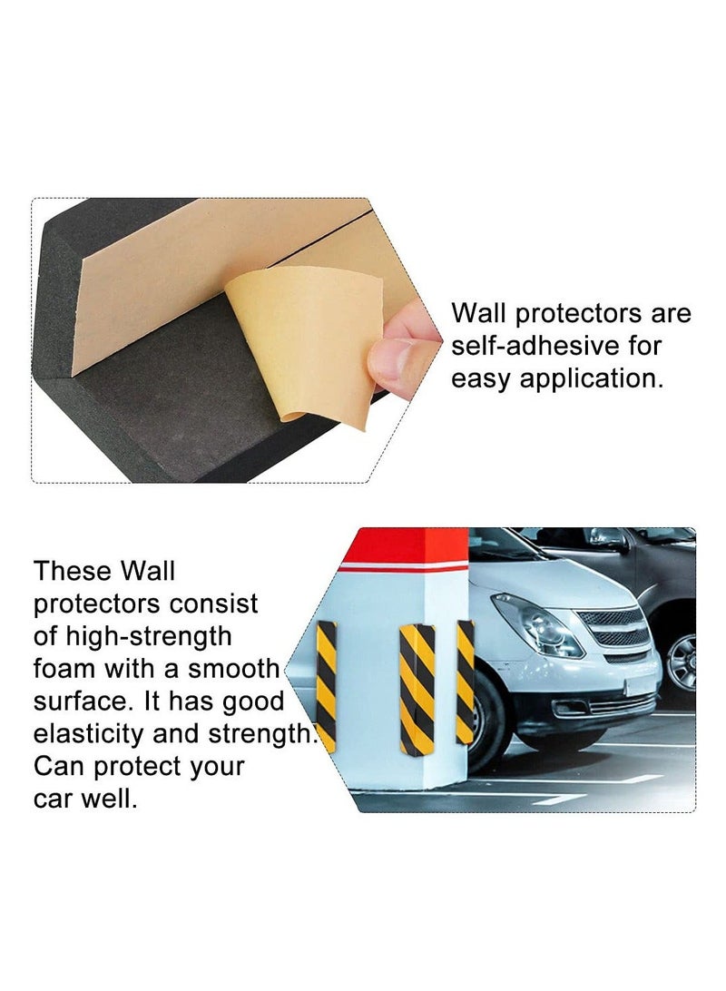Bumpers Protectors for Garage, Safety Warning Foam Bumper Pad, 4 Pcs Wall Guard Bumper Protector Self-Adhesive Corner Guards with Yellow and Black Color, Protect Your Car in Garage - Image 2