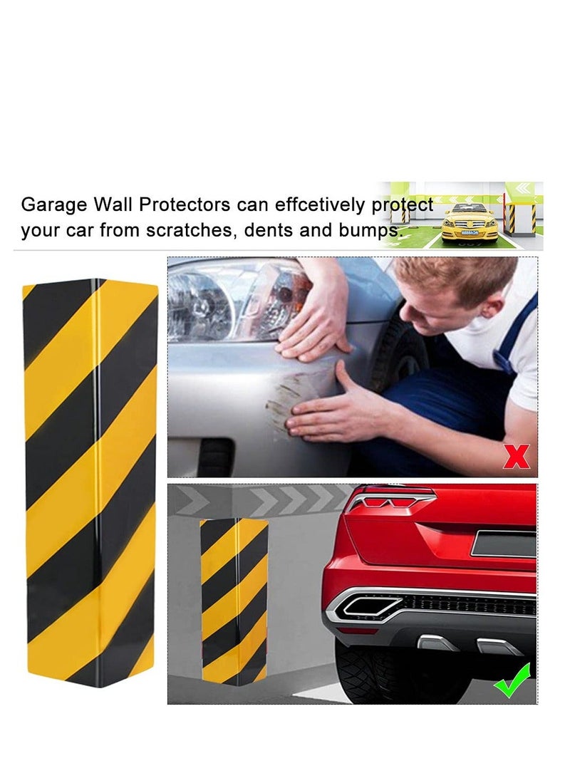 Bumpers Protectors for Garage, Safety Warning Foam Bumper Pad, 4 Pcs Wall Guard Bumper Protector Self-Adhesive Corner Guards with Yellow and Black Color, Protect Your Car in Garage - Image 3