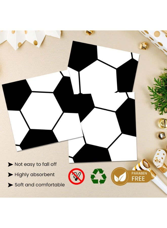 40 Pcs Soccer Plates and Napkins Party Supplies, Soccer Birthday Party Decorations Disposable Paper Plates and Napkins Tableware Set for Sports Theme Birthday Party Baby Shower Serves 20 - Image 4
