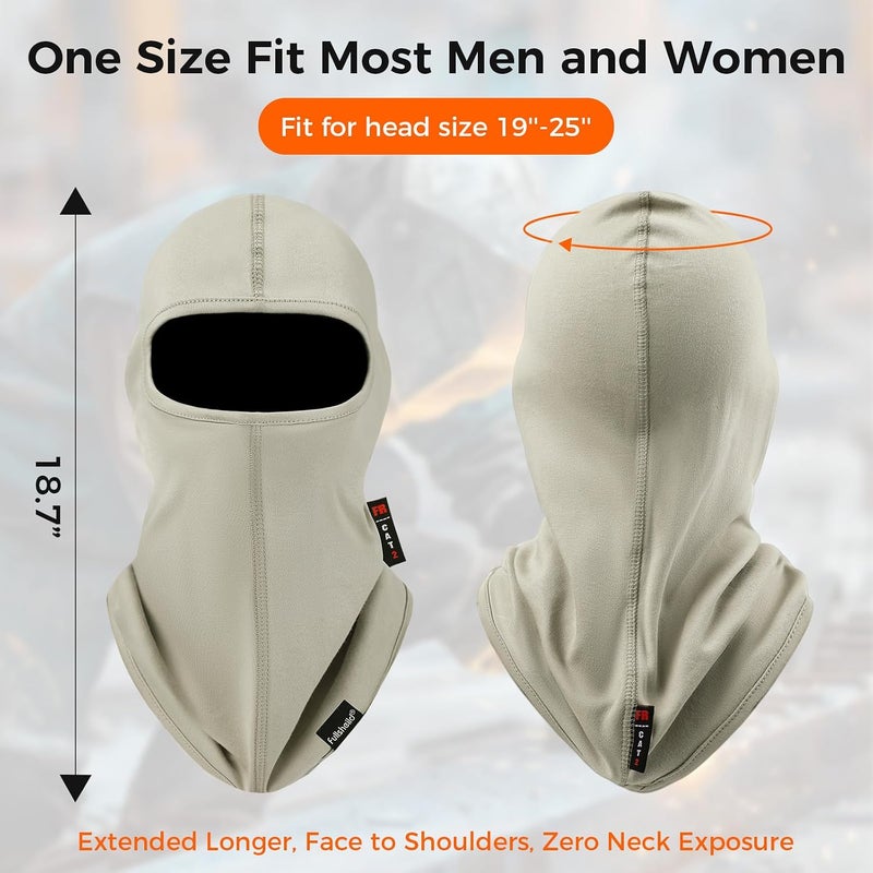 Fullsheild فولشيلد FR قناع بالاكلافا مقاوم للهب للوجه NFPA2112 الفئة 2 غطاء رأس للحام والصيد والعسكري مقاس واحد - Image 5