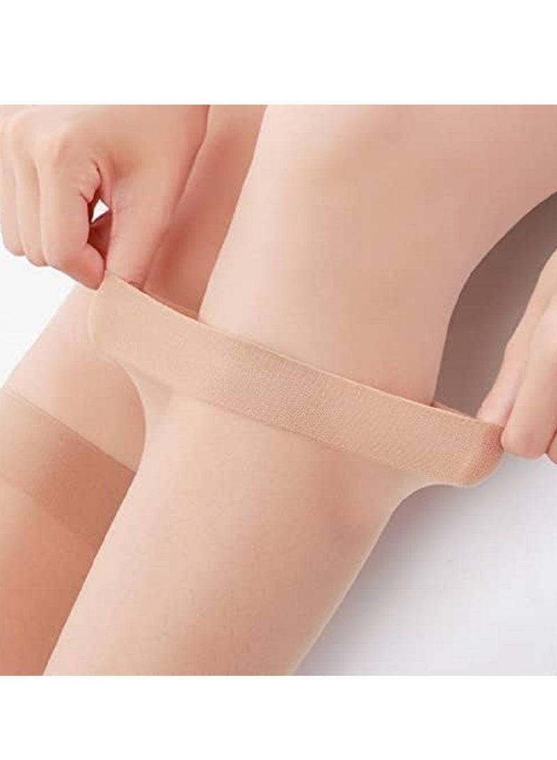 High Quality Material Easy Wear Thin Breathable Socks with Nice Elasticity Knee Long Beige One Size - Image 4