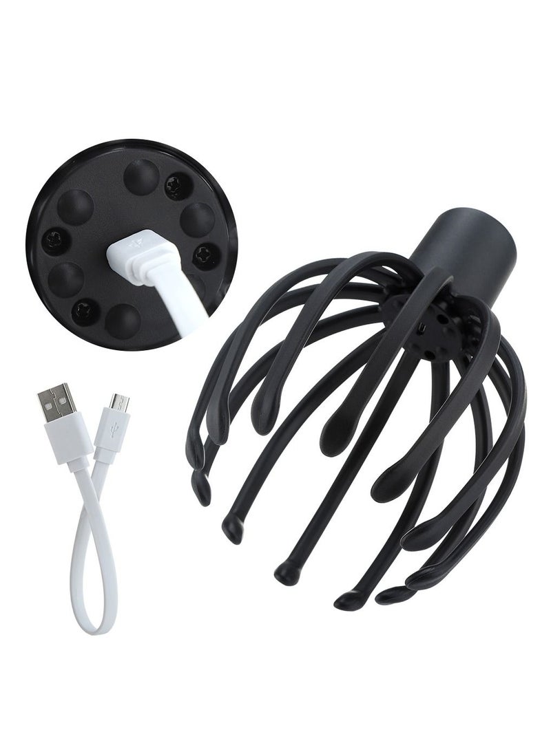 Generic Electric Octopus Claw Head Massager Scalp Therapeutic Head Scratcher Relief Stress Fatigue Vibration Bluetooth Hair Stimulation  - Image 3