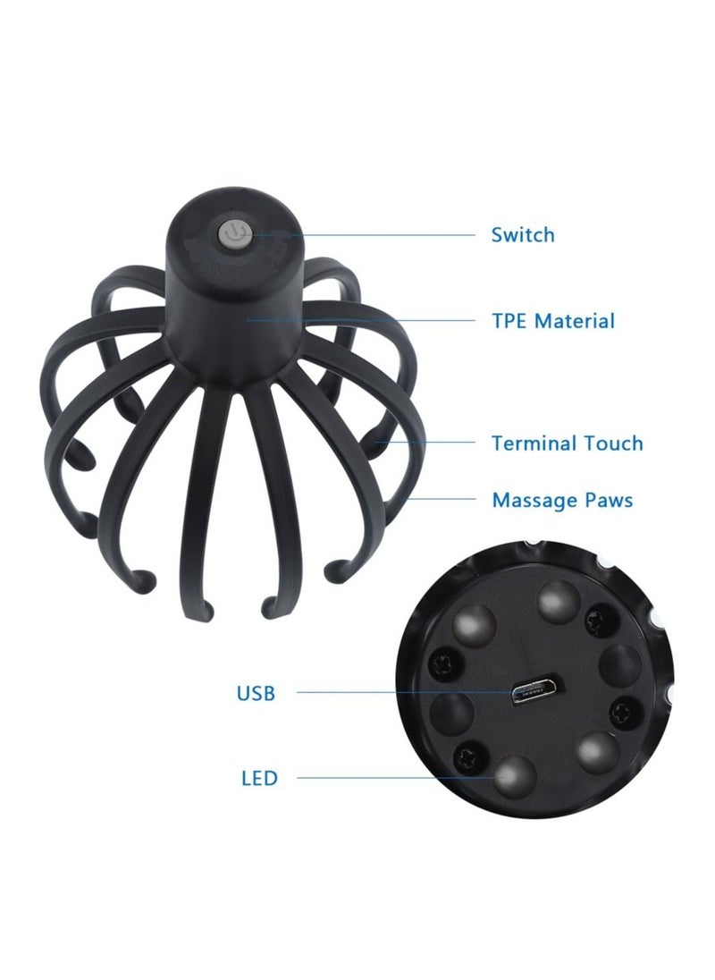 Generic Electric Octopus Claw Head Massager Scalp Therapeutic Head Scratcher Relief Stress Fatigue Vibration Bluetooth Hair Stimulation  - Image 2