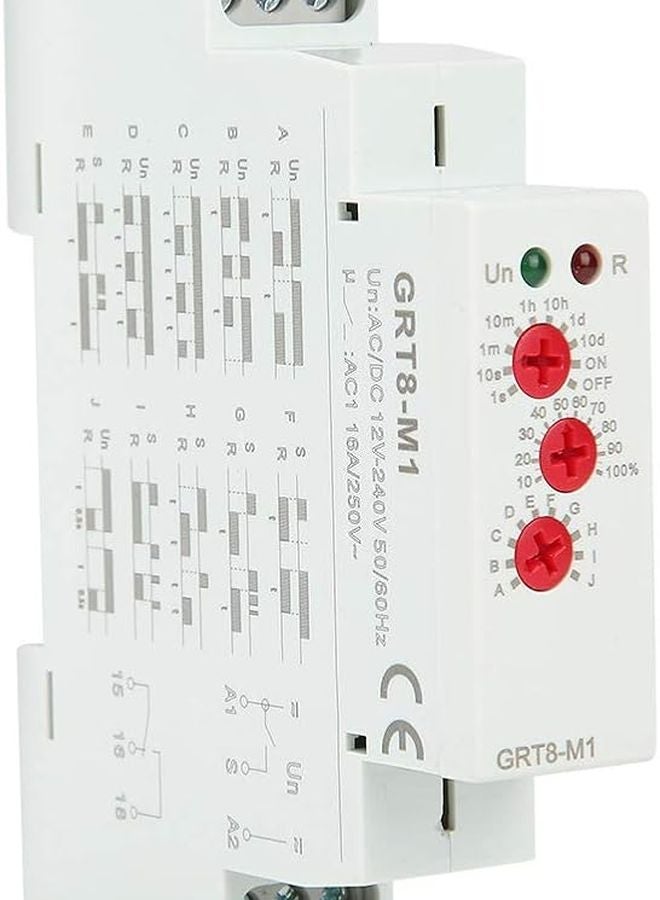 Multifunctional Time Relay Timer 0 1s To 10 Days DIN Rail Mount 10 Delay Functions - Image 1