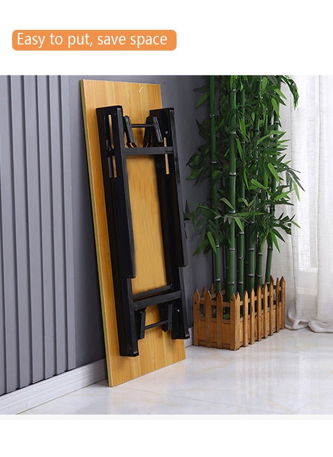 Yolu - Foldable Table for Home Office,  Study Writing Desk with Adjustable Height Legs - Image 1
