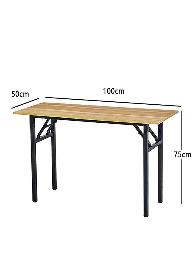 Yolu - Foldable Table for Home Office,  Study Writing Desk with Adjustable Height Legs - Image 1
