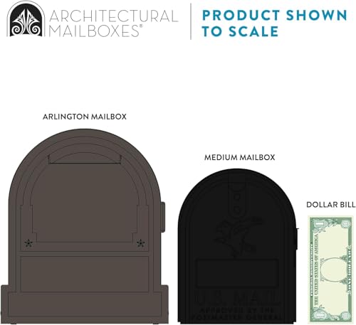 ARCHITECTURAL MAILBOXES Gibraltar Arlington Large Capacity Galvanized Steel Bronze, Post-Mount Mailbox, AR15T000 - Image 4