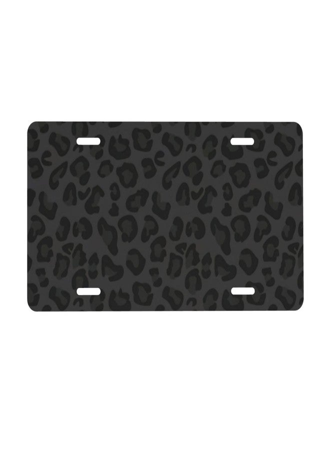 CTVSLFU Front License Plate Cover - Aluminum Metal Car Accessory, Rust-Proof Novelty Vanity Tag Decor for Men & Women, 6x12 with 4 Holes - 043 Black Leopard - Image 1