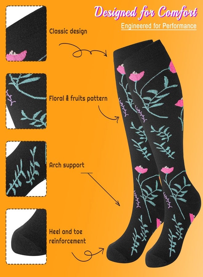 FOFLORA Plus Size Compression Socks for Women & Men 3 Pairs, Wide Calf Extra Large 20-30 mmHg Knee High Support Socks for Travel, Running, Nurse - Image 4