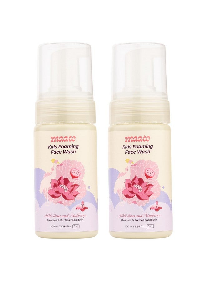 Maate Kids Foaming Face Wash (Pack of 2*100 ml) | With Ayurvedic Herbs Holy Lotus & Mulberry | Cleanses & Purifies Facial Skin | Baby Face Wash For Kids 3-12 Years | Nourish All Skin Type, pH Balanced - Image 1
