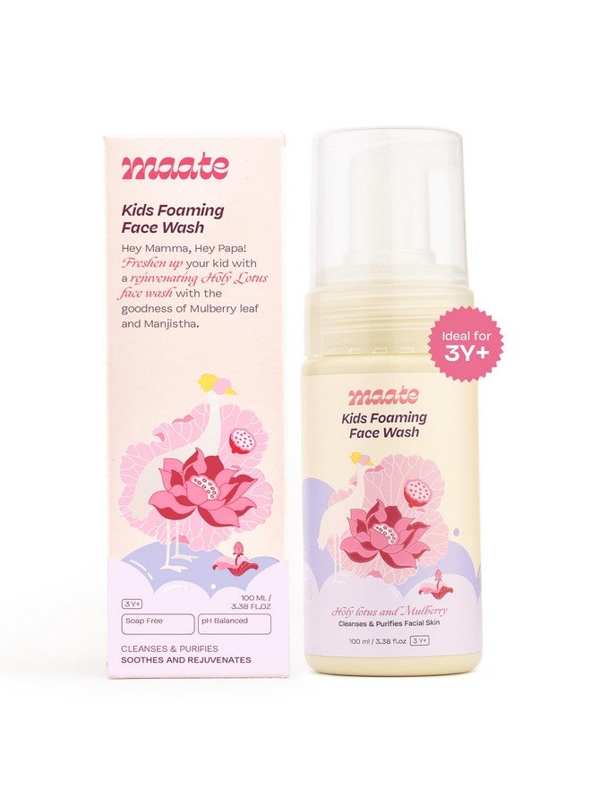 Maate Kids Foaming Face Wash (Pack of 2*100 ml) | With Ayurvedic Herbs Holy Lotus & Mulberry | Cleanses & Purifies Facial Skin | Baby Face Wash For Kids 3-12 Years | Nourish All Skin Type, pH Balanced - Image 2