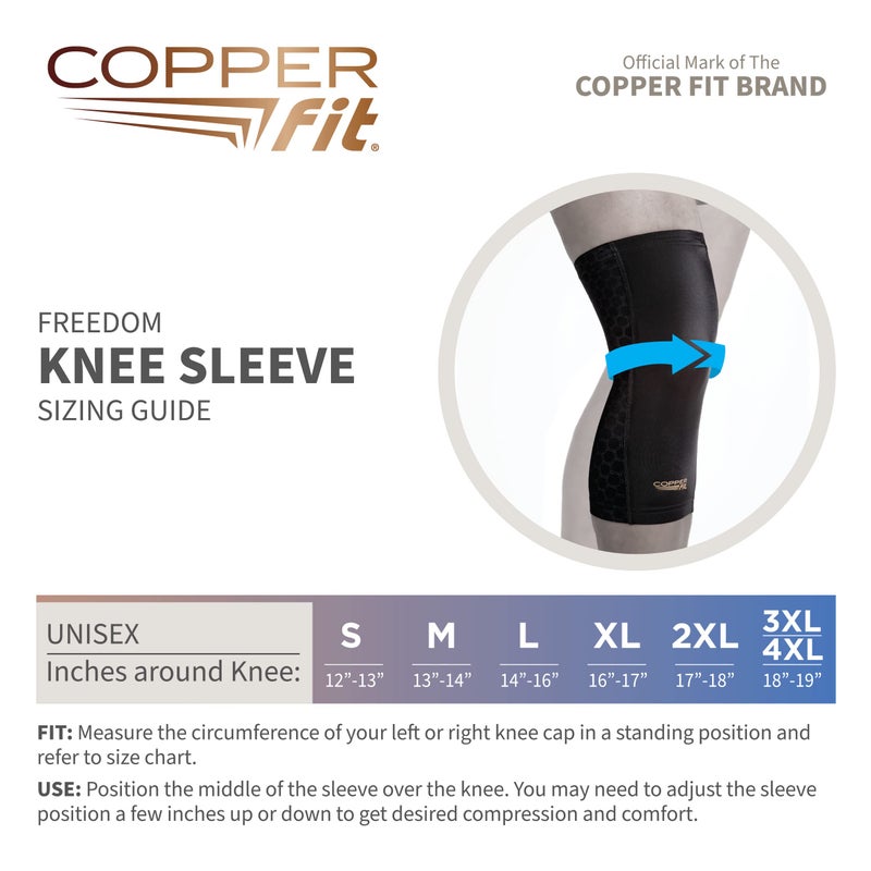 Copper Fit unisex adult Freedom Knee Compression Sleeve Hosiery, Black, Medium US - Image 3