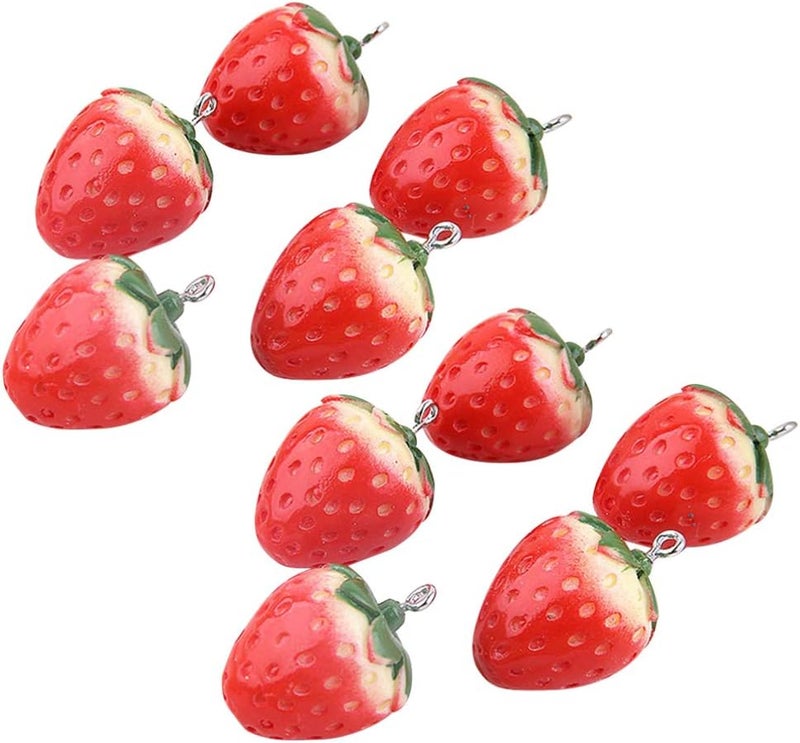 comfrt Strawberry Charms Fruit Pendants Enamel Pendant Charms Hanging Ornament DIY Earrings Material for Jewelry Necklace Bracelet Making 10pcs - Image 1