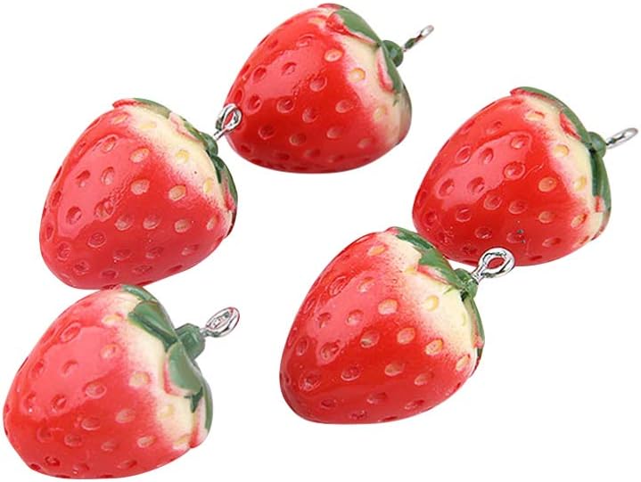 comfrt Strawberry Charms Fruit Pendants Enamel Pendant Charms Hanging Ornament DIY Earrings Material for Jewelry Necklace Bracelet Making 10pcs - Image 3