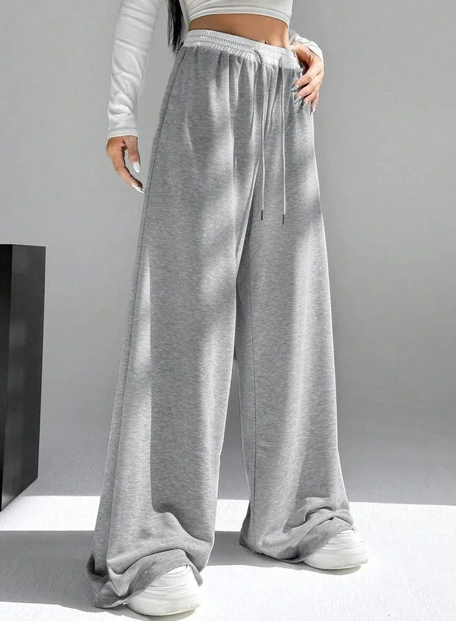 Take Two Take Two Women Grey Contrast Waistband Oversized Joggers