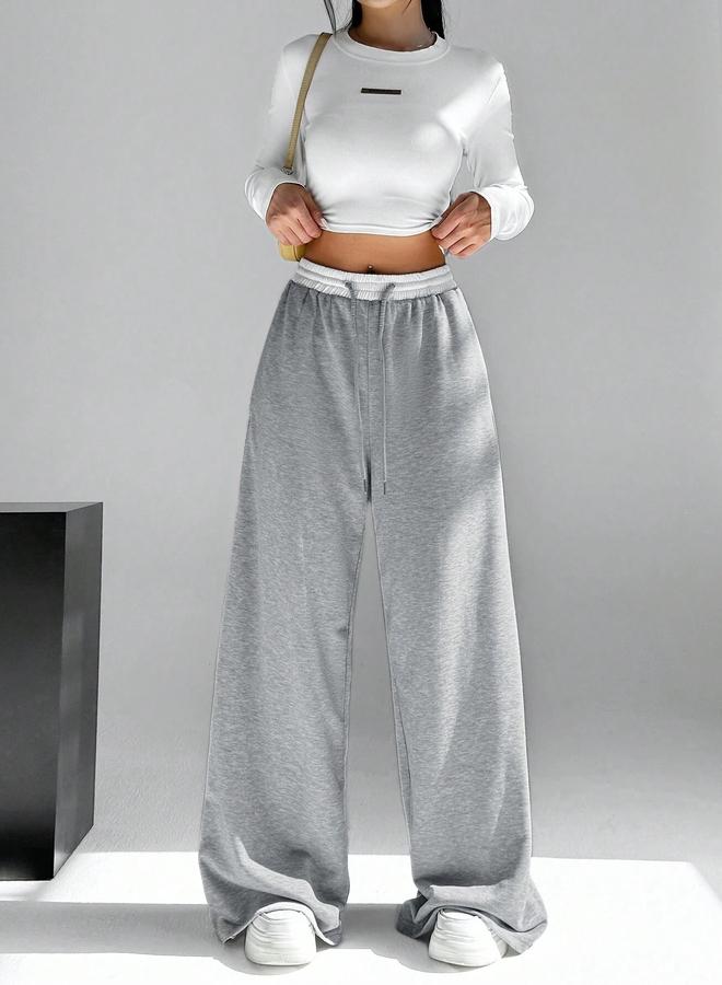 Take Two Women Grey Contrast Waistband Oversized Joggers - Image 5