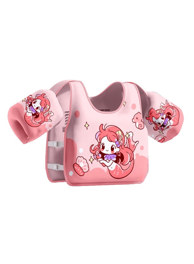 Kids Swim Vest, Cartoon Safety Buoyancy Vest with Arm Wings and Shoulder Straps for 2-6 Years Boys and Girls, Non-inflatable Baby Swimming Float Vest, Toddler Life Jacket for Pool/Beach (Pink) - Image 1