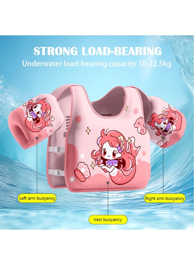 Kids Swim Vest, Cartoon Safety Buoyancy Vest with Arm Wings and Shoulder Straps for 2-6 Years Boys and Girls, Non-inflatable Baby Swimming Float Vest, Toddler Life Jacket for Pool/Beach (Pink) - Image 4