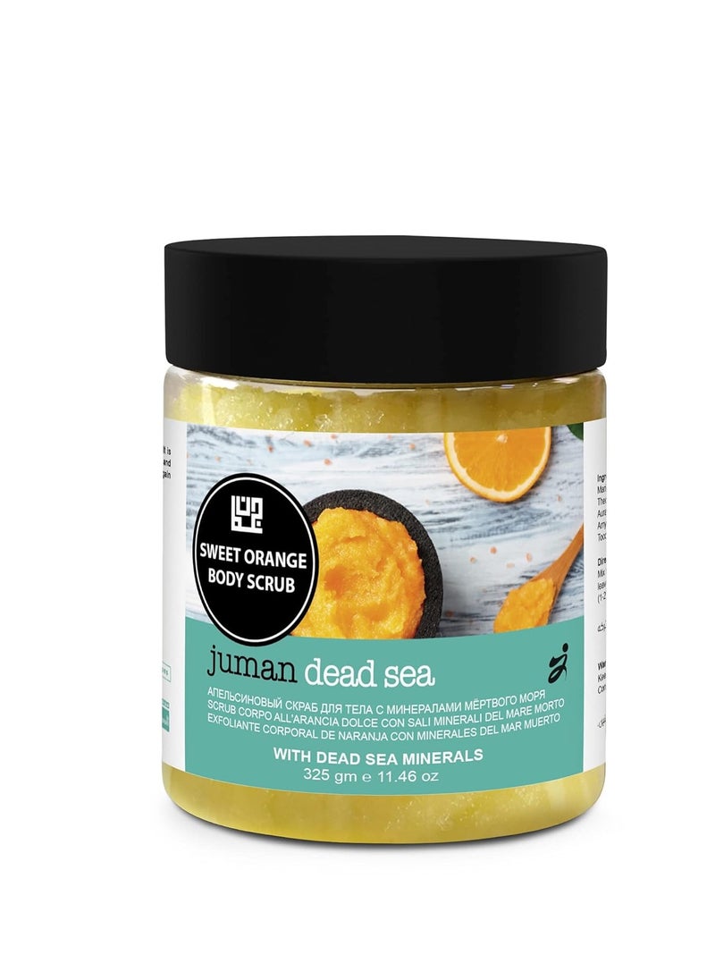 reveal naturals All Natural & Authentic SWEET ORANGE Body Scrub with Dead Sea Salt Minerals – Paraben Free – Not Tested on Animals - Infused with Aloe Vera, Argan, Cocoa, Shea Butter, Vitamin C & E - Exfoliates, Refreshes, Revitalizing (11.46 oz) 