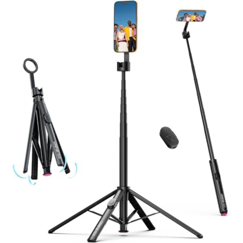 SK21 Magnetic Phone Tripod, Auto Open Close Selfie Stick - Image 1