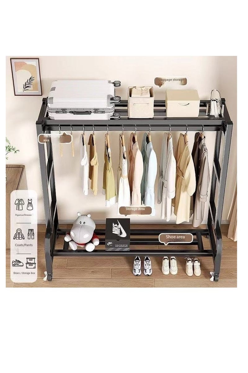 Clothes Rack Garment Hanging Rack Metal Clothes Hanger Organizer with Wheels Clothes Hanging Shelving Heavy-duty Clothes Rack Freestanding Clothes Rail for Living Room, Bedroom, Clothes Room（White） - Image 3