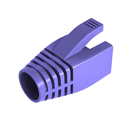 VIVOCH 50 Pcs Cat6 Cat6A Cat7 Strain Relief Boot, RJ45 Plug Connector Cover Modular Network Plug Cap Cable Connector Boots, Purple - Image 1