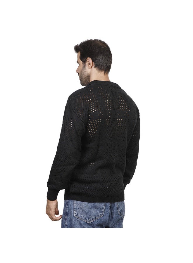 كوب كنزة رجالية كاجوال بأكمام طويلة - Image 3