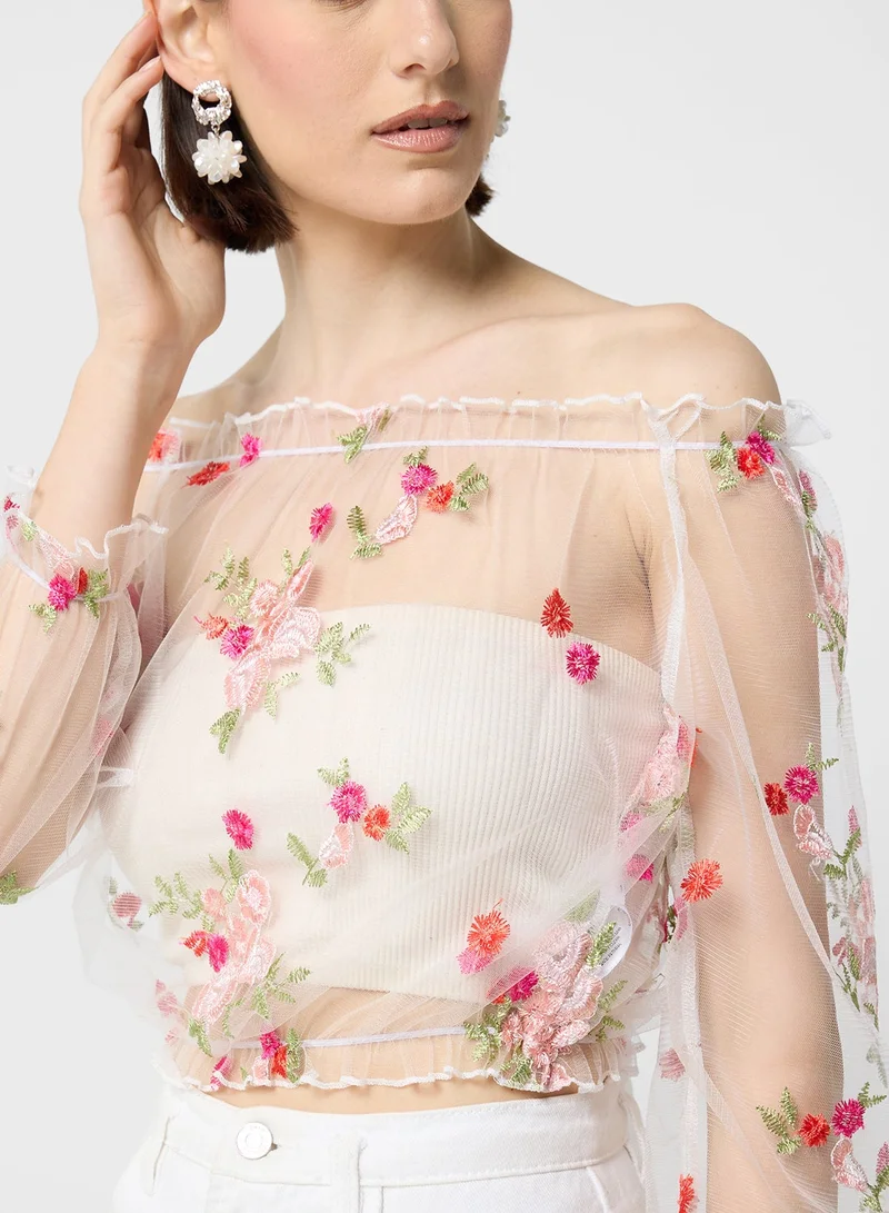 Ella  Off Shoulder Sheer Top for Women | Best Price UAE