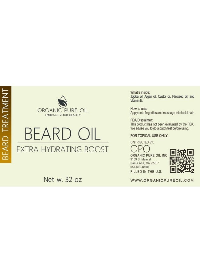 OPO Unscented Beard Oil - Natural, Non-GMO, Facial Hair Hydrating & Conditioning Oil Blend - 32 oz - Bulk Sized, Promoting Growth and Silky Smooth Hair - Jojoba, Argan & More - Image 2