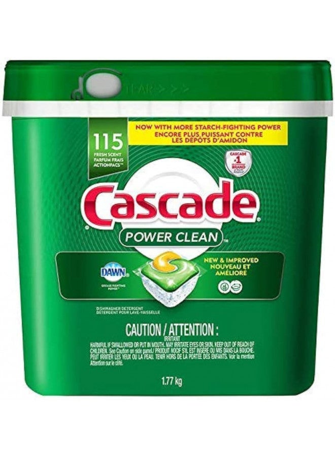 Cascade Power Clean Dishwasher Detergent ActionPacs, 115-count - Image 1