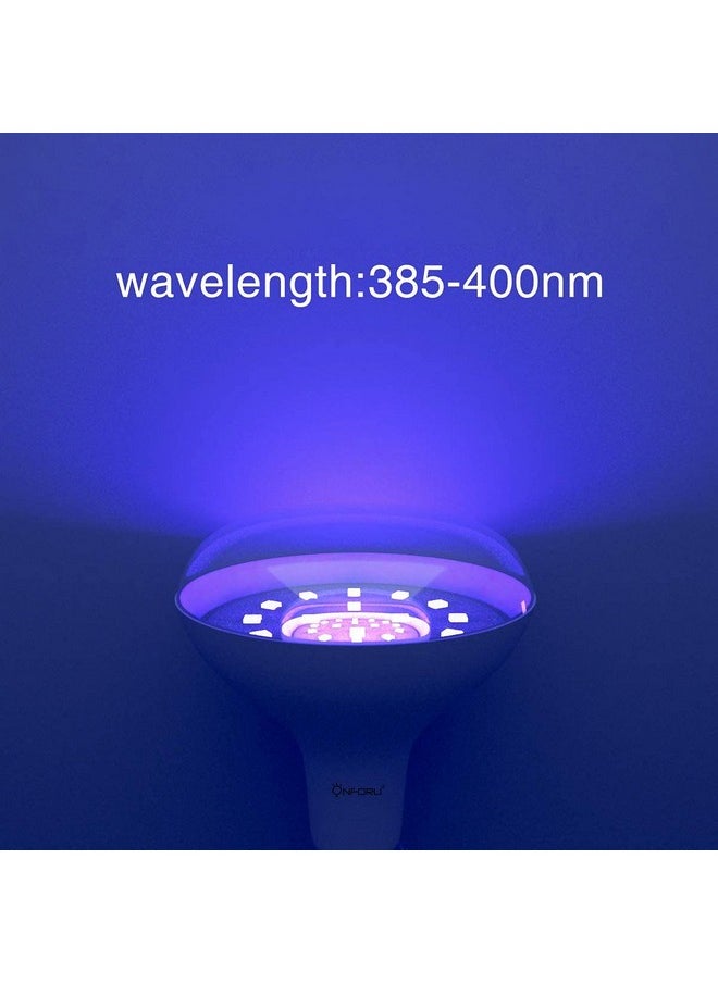 Onforu Onforu 2 Pack 120W Equiv LED Black Light Bulb, BR30 E26 Blacklight Bulbs for Glow in The Dark, 385-400nm, 15W Black Light Flood Light for Halloween Christmas Party, Body Paint, Fluorescent Poster  - Image 3