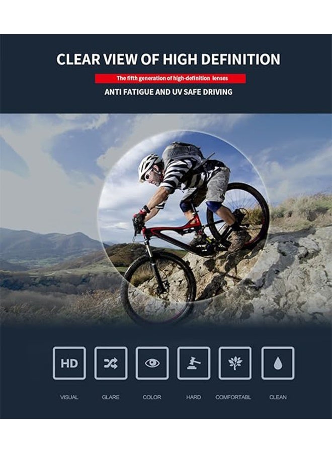 2 Pcs Outdoor Sports UV Protection Half Frame Sunglasses, UV400 Polarized Cycling Sports Sunglasses, Windproof Goggles for Baseball Golf (Silver+Blue) - Image 4