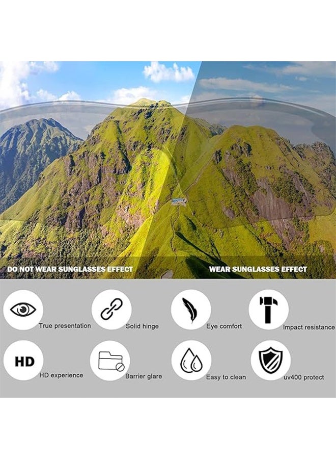 2 Pcs Outdoor Sports UV Protection Half Frame Sunglasses, UV400 Polarized Cycling Sports Sunglasses, Windproof Goggles for Baseball Golf (Silver+Blue) - Image 5