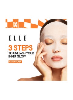 ELLE ELLE Radiance Kit – 3-Step Peeling & Whitening Treatment with AHA Peeling Glove, Soothing Mask, and Intensive Whitening Serum - Brightening, Exfoliating, Hydrating, Anti-Aging – For All Skin Types,  Pack of 4  - Image 1
