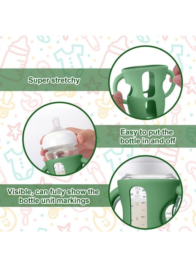 Juome Silicone Sleeves with Handles for Avent Natural Glass Baby Bottle - 3 Pack Anti Breakage Holder for Phillips Avent Baby Bottles, Compatible with Philips Avent Anti Colic Baby Bottles 8 oz - Image 4