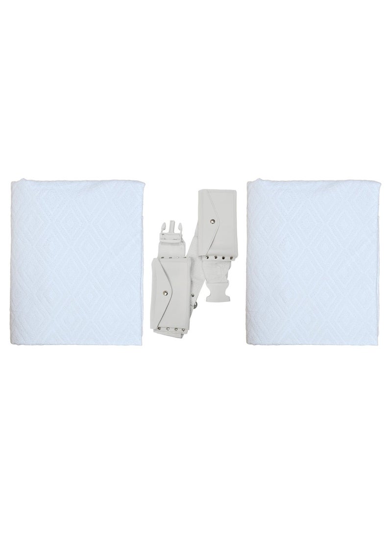 Fabienne 2-Piece Ihram Towel Set for Men with Belt Regular Size Best Fits 30-to 40 Inch Waist Non-Stitched Umrah Towel for Men 210x110cm Pure White Hajj Towel - Image 3