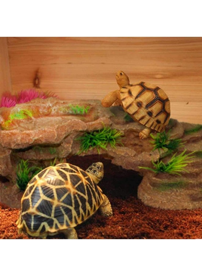 kathson Turtle Basking Platform,Tortoise Resin Climbing Rock Rectangular Resting Terrace Tank Accessories,Reptiles Dock Hide Cave Habitat Decoration for Bearded Dragon Lizard Geckos Spiders (3 PCS) - Image 5
