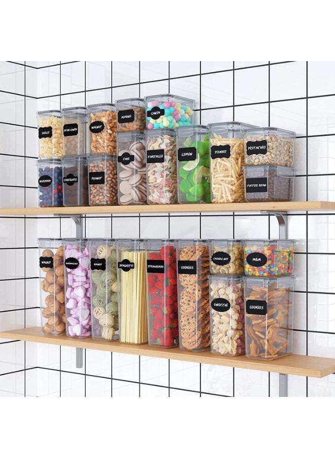 Airtight Food Storage Containers | 14pcs Airtight Stackable Plastic Kitchen Containers u0026 Storage Set With Labels u0026 Marker | BPA Free Dishwasher, Microwave u0026 Freezer Safe - Image 5