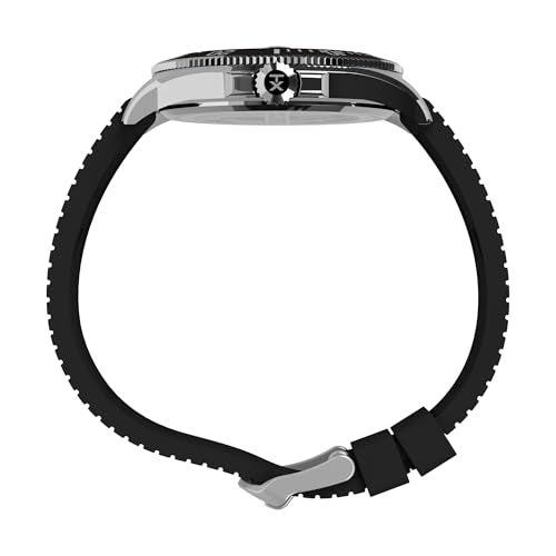 TIMEX ساعة تيمكس للرجال هاربورسيد كوست 43 مم بحزام أسود وقرص أسود هيكل فولاذي IP - Image 3