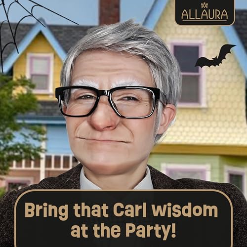 ALLAURA Old Man Wig Grey Silver Grandpa Costume Mens — Old Man Gray Wig One Size Fits All - Image 2