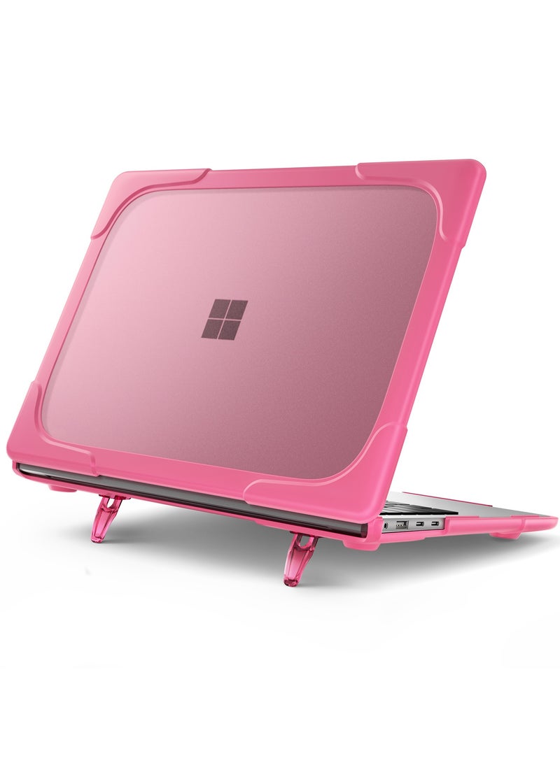 Compatible with Microsoft Surface Laptop 7 13.8 Inch 2024 (Model: 2036) Heavy Duty Case with Fold Kickstand - Shockproof Stylish  Durable Protective Cover