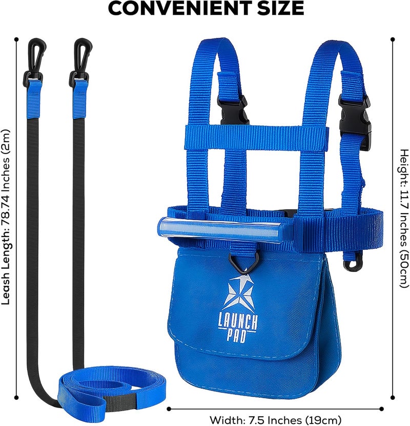 Launch Pad Store Toddler Ski Harness with Leash - Ski Harness for Kid w/ 7' Elasticized Leash, Easy Lift Handle & Built-in Backpack - Image 2