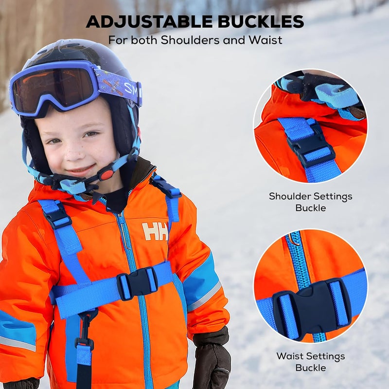 Launch Pad Store Toddler Ski Harness with Leash - Ski Harness for Kid w/ 7' Elasticized Leash, Easy Lift Handle & Built-in Backpack - Image 4