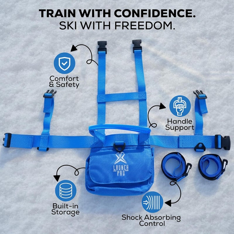 Launch Pad Store Toddler Ski Harness with Leash - Ski Harness for Kid w/ 7' Elasticized Leash, Easy Lift Handle & Built-in Backpack - Image 3
